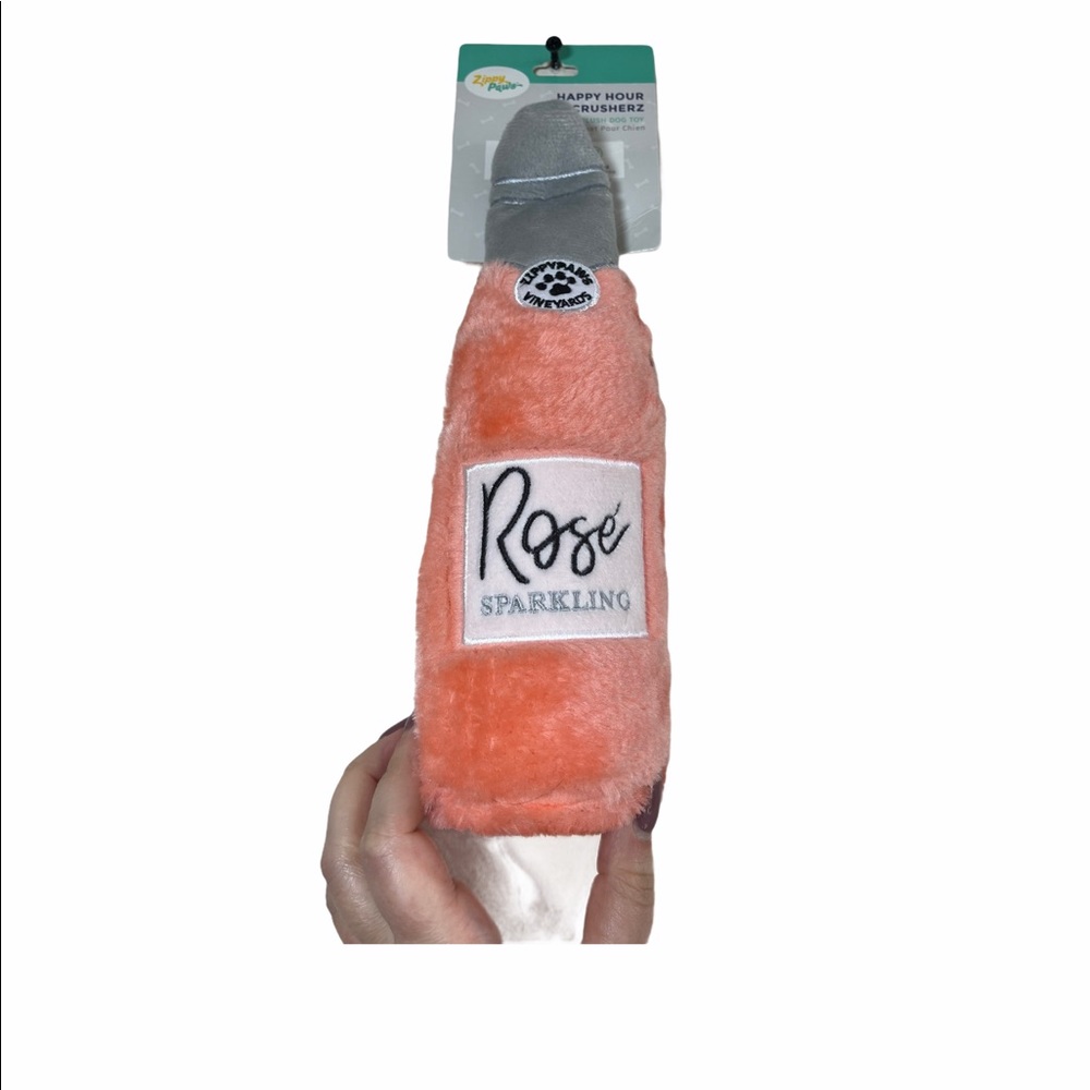 NWT Zippy Paws Rose bottle Dog toy